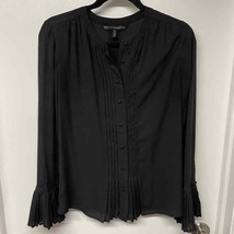 White House Black Market Button Up Blouse Pleated Semi Sheer Womens 2/XS... - £14.99 GBP