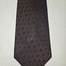 Calvin Klein Brown Geometric 100% Silk Tie Made in the USA 57&quot; x 4&quot; - $8.90