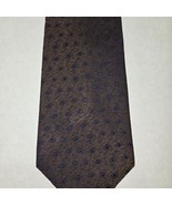 Calvin Klein Brown Geometric 100% Silk Tie Made in the USA 57&quot; x 4&quot; - $165.89 MXN