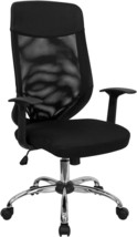 Executive Black Mesh Swivel Office Chair With Arms By Flash Furniture. - £139.26 GBP