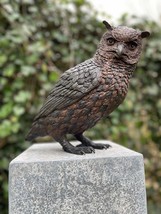 Lifelike bronze eagle owl sculpture – 28x15x30cm - 3.9Kg - $489.95