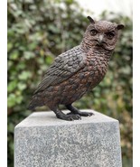 Lifelike bronze eagle owl sculpture – 28x15x30cm - 3.9Kg - $489.95