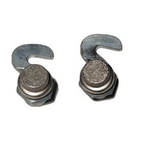 1 Pair knurled round knobs with hooks. - £15.78 GBP