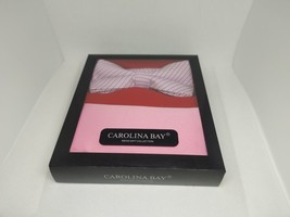 Carolina Bay Men&#39;s Necktie Tie Orange Cream Polyester - £18.20 GBP
