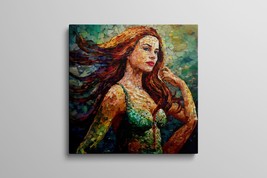 Mermaid Mosaic Art Canvas Painting Picture HD Colorful Vibrant Rainbow Print - £19.46 GBP+