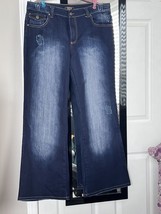 Crest Jeans Womens Sz 18 Blue Denim Flare  Mid Rise Dark Wash - £11.02 GBP