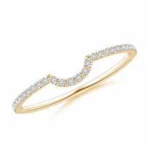 ANGARA Diamond Contoured Comfort Fit Wedding Band in 14K Gold (HSI2, 0.15 Ctw) - £504.43 GBP