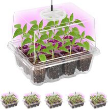 5-Pack Seed Starter Tray with Full Spectrum LED Grow Light - Indoor Gard... - $49.45