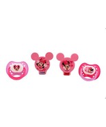 Disney Cudlie Minnie Mouse Baby Girl 4 Pack of 2 Pacifiers &amp; 2 Clips wit... - $105.69 MXN