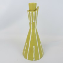Vtg Ceramic Pottery Decanter Carafe MCM Swiss Stopper Yellow Art Pottery Drip - £38.80 GBP