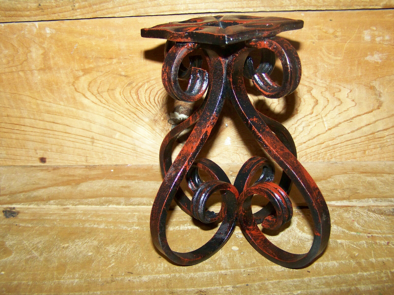 Custom Hand Made Iron Steel Metal Scroll Heart 6" Candle Holder Stand New - £30.02 GBP