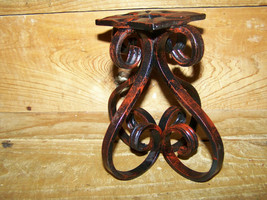 Custom Hand Made Iron Steel Metal Scroll Heart 6&quot; Candle Holder Stand New - £30.02 GBP