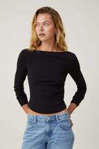 Margot Boat Neck Long Sleeve Top - £11.94 GBP