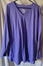 Women Just My Size Purple Pullover Shirt 4X 26w/28w Long Sleeve Casual Nice - $15.99