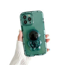 Anymob iPhone Phone Case Cute Astronaut Folding Stand Clear Green Shockproof  - £19.18 GBP