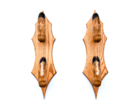 Taxidermy Deer Hoof Foot Feet Double Gun Rack on Oak Plaques Gunrack - $89.10