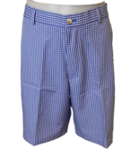 Peter Millar Blue and White Checked Flat Front Shorts Size 36 - €12,13 EUR