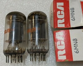 6MN8 Two (2) RCA Tubes NOS NIB Same Codes Top Halo Getters - $8.15