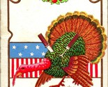Vtg Postcard 1908 Thanksgiving Greetings w Turkey Being Carved Embossed ... - $10.84
