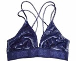 Victoria Secret Rose sans Doublure TAILLE XS Usé Velours Bralette Bleu S... - £10.99 GBP