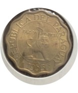 1953 paraguay  10 centimos special shape coin AU - £4.71 GBP
