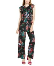 MSRP $198 Trina Trina Turk Floral-Print Ruffled Jumpsuit Size 2 - £91.49 GBP