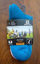 Salomon Active 2-Pack Ankle Socks - Soft Cotton Blend  Unisex NEW - £11.84 GBP