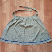 Vintage Handcrafted Half Apron Brown White Check 19.5&quot; Long 68&quot; Waist w/... - $260.95 MXN