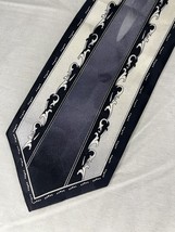J Blades &amp; Co Tie Blue Black &amp; White Sea Waves Pattern 100% Silk - $10.00