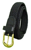 405 - BLACK LADIES NYLON BRAIDED STRETCH BELT 1&quot;WIDE ON SALE &amp; SIZES TO ... - £9.32 GBP