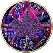 1 Oz Silver Coin 2022 Canada $5 Maple Leaf Seasons July Bejeweled Leaf Insert - £126.40 GBP