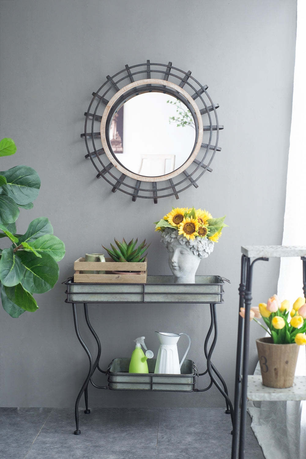 Maggie Galvanized Tray Accent Table 32x15x31' Item image 7