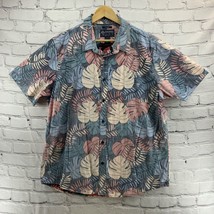 American Rag Hawaiian Shirt Mens Sz XL Reversed Leaf Print Short Sleeve Cotton - £15.81 GBP