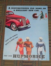 Original 1938 Hupmobile folding brochure 8&quot; x 11.5&quot; unfolds to 17&quot; x 22&quot; - £35.61 GBP