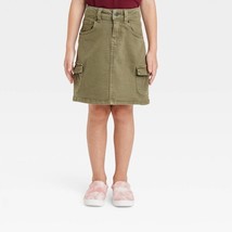 Cat &amp; Jack Girls&#39; Cargo Jeans Midi Skirt w/Adjustable Waist- Size XXL (18) Green - £7.90 GBP