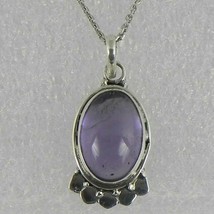 Solid 925 Sterling Silver Amethyst Pendant Necklace Women PSV-2092 - £27.26 GBP+