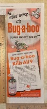 Vintage Print Ad Bug a Boo Victory Garden Insect Spray Cartoon Pest 13.5 x 5.25&quot; - £6.88 GBP