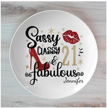 Personalised Birthday Dinner Plate Sassy Classy &amp; Fabulous Set of Two - $65.34