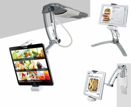 Apple Ipad Pro Kitchen Mount Stand 360 Degree Aluminum Base 12.9 Inch Silver New - $68.90