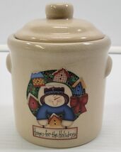 AP) Crazy Mountain Christmas Holiday Snowman Porcelain Crock Bowl - $5.93