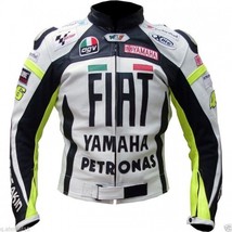 YAMAHA FLAT Racing Jacket Motorcycle Leather Jacket Motorbike Leather Jacket - £124.77 GBP