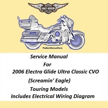 2006 Harley Davidson Electra Glide Ultra Classic CVO Tour Models Service Manual - $25.95