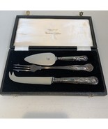 Vintage Lodge England Cheese Serving Set w/ Box Woodward &amp; Lothrop 3 Pc ... - $54.77 CAD