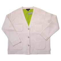 NWT J.Crew Front-Pocket Cropped Sweater-Blazer in Shell Pink Chartreuse XXS 2XS - £70.96 GBP