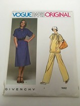 Vogue Paris Original Givenchy Sewing Pattern 1442 Vintage UC Dress Tunic Pants - £37.34 GBP
