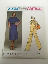 Vogue Paris Original Givenchy Sewing Pattern 1442 Vintage UC Dress Tunic Pants - £33.64 GBP