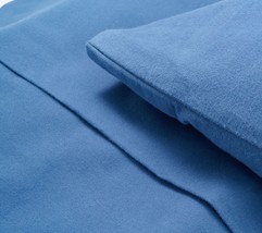 Home Reflections Flannel Sheet Set in Demin Blue Twin XL - £156.02 GBP