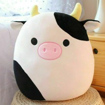 Cute Cartoon Cow Plush Pillow Kawaii Color Cow Cotton Stuffed Cushion Toys Gifts - £20.40 GBP