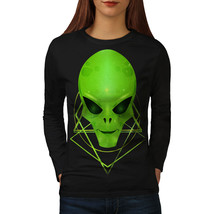 Alien Head Mystic Fantasy Tee Green Beast Women Long Sleeve T-shirt - £11.82 GBP