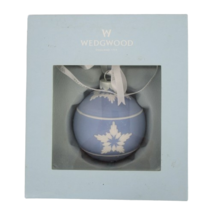 Wedgwood Jasperware Christmas Ornament Ball Blue &amp; White Snowflake Neoclassical - £19.74 GBP